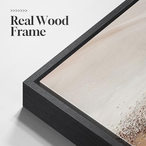 Extra Large Framed Beige Abstract Canvas Wall Art - Image 6