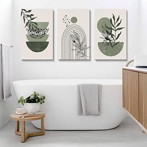 Sage Green Wall Posters & Prints, Minimalist Framed Wall Art Geometric Line - Image 2