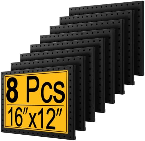 PBHEPJ 8 Pcs Metal Pegboard Panels, Includes Drywall Anchors and Screws Kits by PBHEPJ