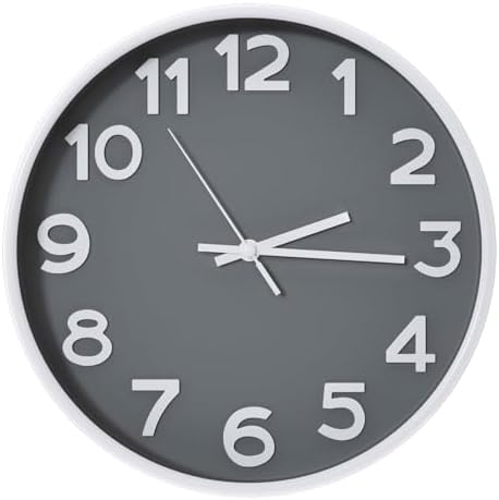 Wall Clock Silent Non-Ticking Battery Operated Indoor Analog Simple Style by BAKBRAND
