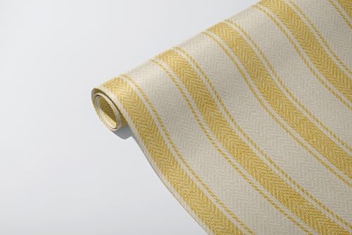 RollsRolla Neutral Beige Stripe Peel and Stick Fabric Canvas Wallpaper - Image 3