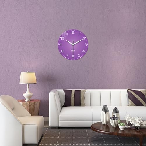 XNM Purple Wall Clock for Girls Bedroom 24 Inch - Image 2