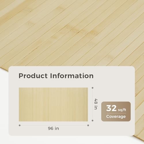 OUZUGIE 1 Pack 96x48 Inch Natural Bamboo Wall Panel - Image 2