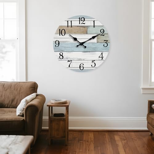 KECYET 18 Inch Large Wall Clock Battery Operated Silent Non Ticking Coastal - Image 5