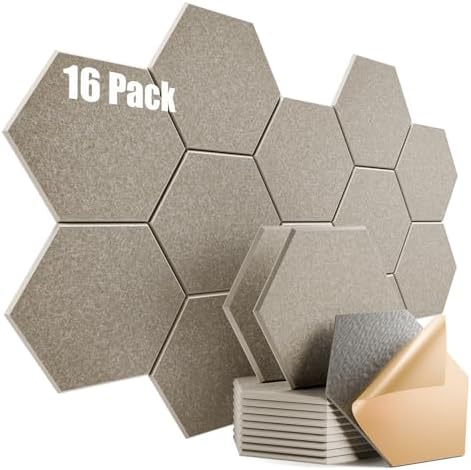 16 Pack Self-Adhesive Acoustic Panels 12" X 10" X 0.4" by Dailycooper