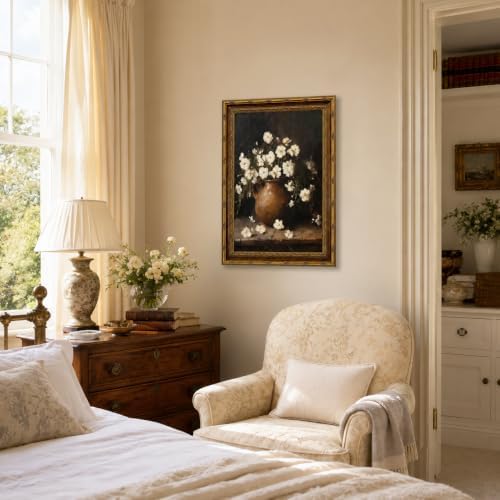 Vintage White Flower Canvas Wall Art - Image 6