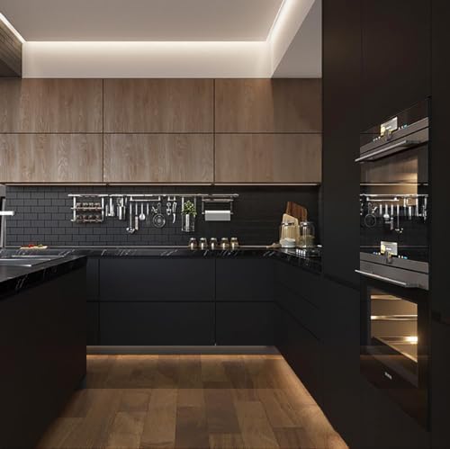 Yasinet Peel and Stick Wallpaper Black Wallpaper Black Contact Paper Modern - Image 4