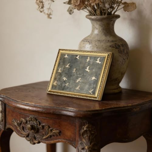 Gold Framed Flying Bird Wall Art, Vintage White Dove Print - Image 7