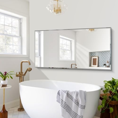 CILIBER Beveled Mirror, 30x60 Large Frameless Bathroom Mirrors - Image 6