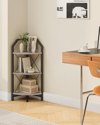 CHOEZON 3-Tier Corner Shelf, Industrial Corner Bookshelf, 35.4" Storage Stand - Image 6