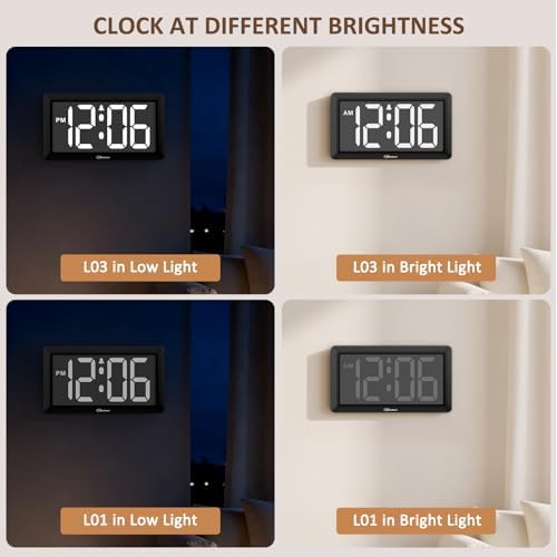 Soobest 9.5 Inch Digital Wall Clock Battery Operated, LED Large Display - Image 6