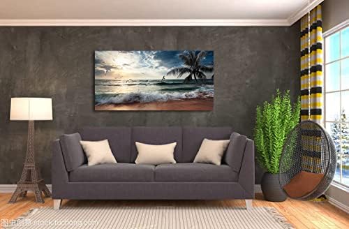 Yxbhhym Beach Wall Art Picture for Living Room Ocean Sunset Canvas Wall Decor - Image 6