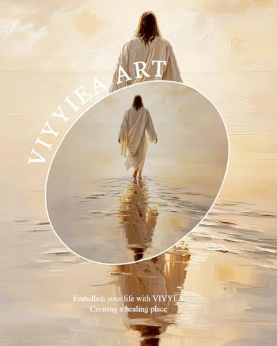 VIYYIEA Vintage Christian Wall Art, Jesus on Water Famed Artwork 12×16 In - Image 7