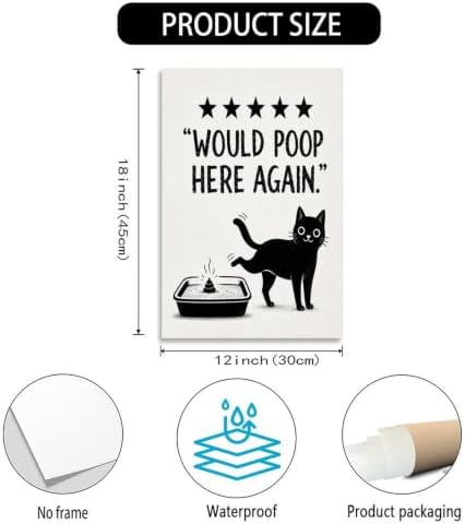 Funny Cat Poster Black Cat Litter Quote Canvas Wall Art Decor - Image 3