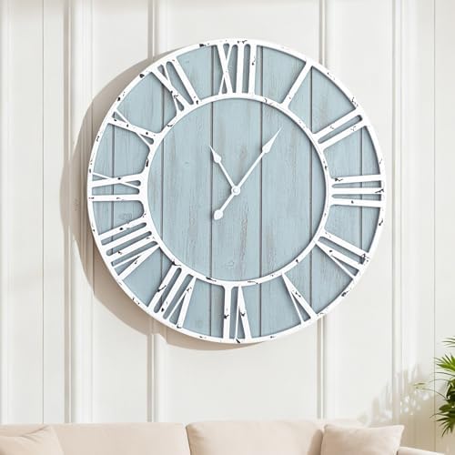 Quelay 20 Inch Large Coastal Wall Clock by Quelay