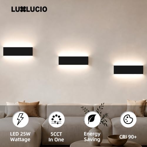 23.6" Hardwired Black Rectangular Indoor Up Down LED Vanity Light - Image 2