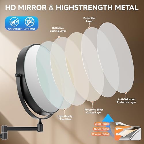 Auxmir 8" Double-Sided Wall-Mounted Makeup Mirror, 1X/30X Magnifying Mirror - Image 4