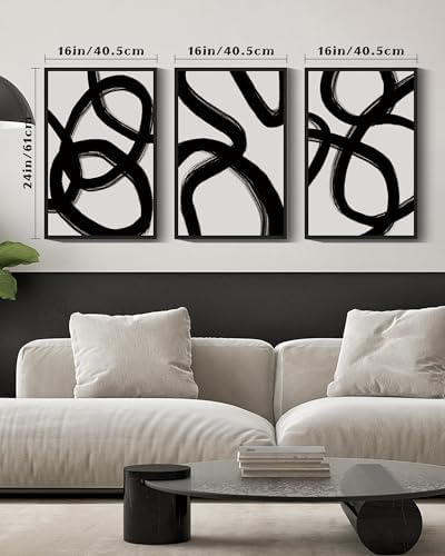 Drsoum Lager 16x24in Black and Gray Abstract Framed Wall Art Decor Duotone - Image 6