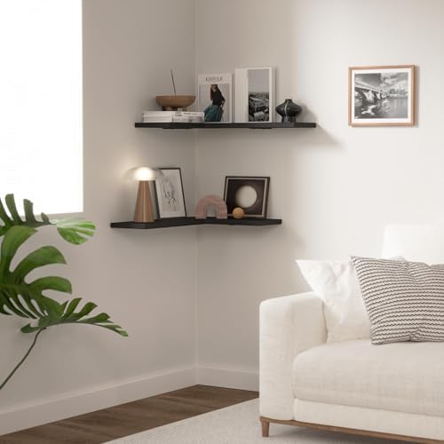 Floating Corner Shelves for Wall, Corner Wall Mounted Shelf for Home Décor - Image 2