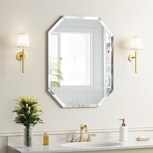 18" x 24" Silver Rectangle Wall Mirror Beveled Edge Frameless Mirrors by GOAND
