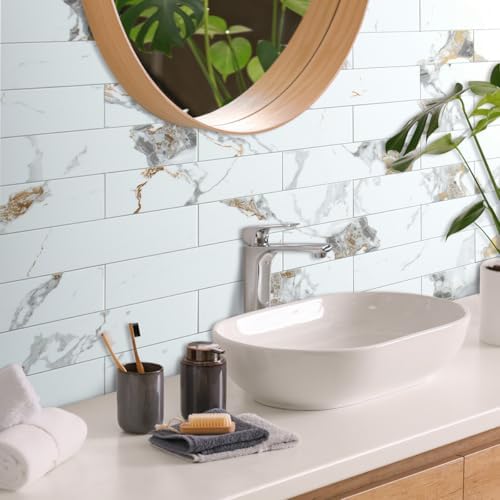 AULIGET 40-Piece Polished White Marble - Image 2