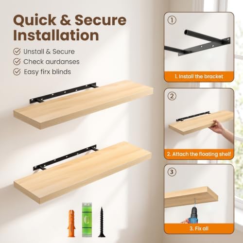 Lufia Floating Wall Shelves, MDF - Image 3