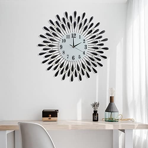 24 INCH Large Wall Clock for Living Room Decor, Non-Ticking Quiet Metal Petals - Image 3