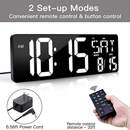XREXS 17.2" Digital Wall Clock Bluetooth Sync Time - Image 4
