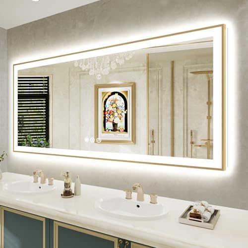 72x32 LED Bathroom Mirror with Lights by YEELAIT