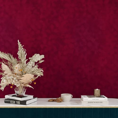 VEELIKE Retro Red Velvet Wallpaper Peel and Stick Self Adhesive Soft Felt Liner - Image 7