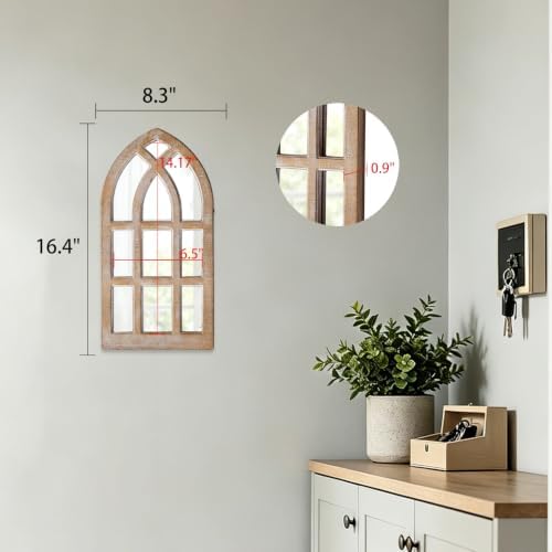 Small Rustic Arched Window Mirrors - Image 2