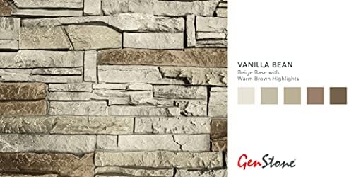 GenStone Faux Stacked Stone Sample 12" x 12" in Vanilla Bean Color - Image 3