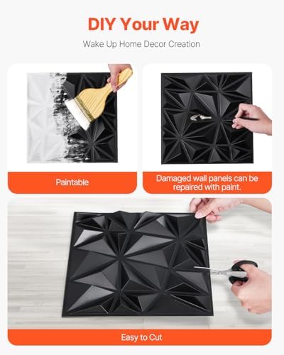 VEVOR 3D Wall Panels, 32 Sq.Ft Coverage Accent Wall Panel, Interior Home Decor - Image 3