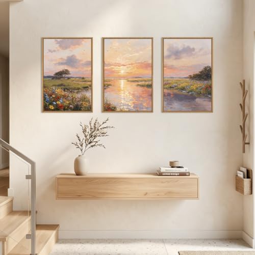 IARTTOP Large Abstract Nature Landscape Framed Wall Art 16x24 Inch Watercolor - Image 3