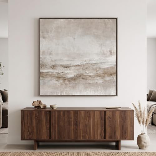 Oversized Framed Neutral Abstract Wall Art - Image 5
