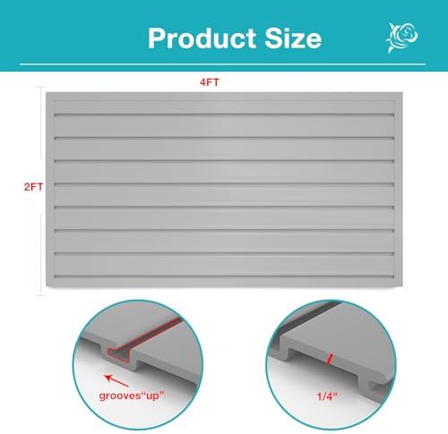 NeatiEase 2 x 4ft Slatwall Panel Wall Storage Systems, Slat Wall Paneling - Image 3