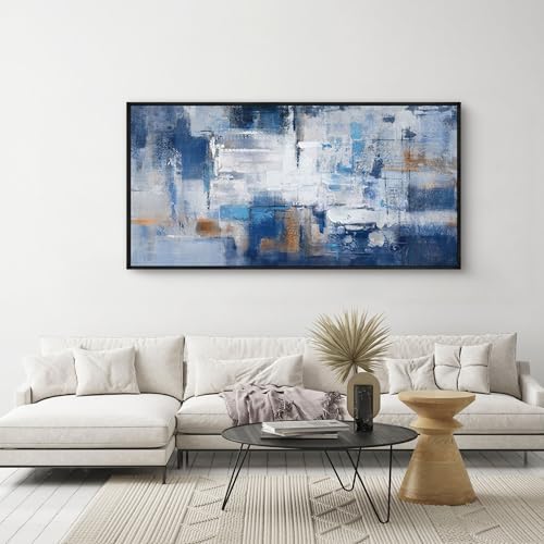 KLAKLA Blue Abstract Canvas Wall Art - Image 4