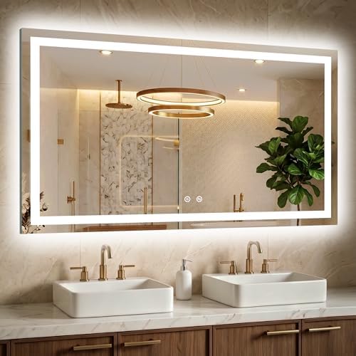 30x50 LED Bathroom Mirror with Lights, Lighted Vanity Mirror by TRAHOME