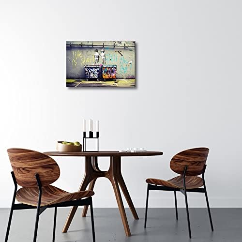 Wieco Art Banksy Graffiti Canvas Wall Art, Life is Short Chill the Duck Out - Image 4