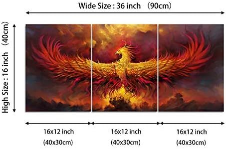 Fire Phoenix Wall Art Prints Volcanic Burning Phoenix Birds Canvas Picture - Image 6