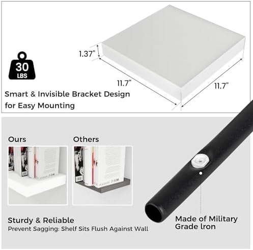Venusmiles 12"x12" Square Floating Shelves - Image 2