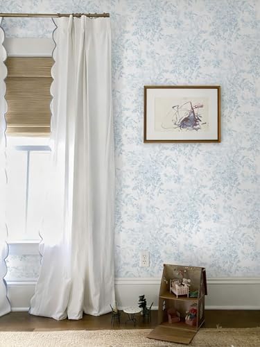 Heroad Blue Peel and Stick Wallpaper Vintage Floral Contact Paper Girly - Image 2