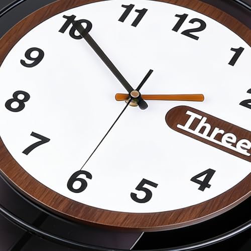 Large Wall Clock Acrylic Wood Silent Battery - Image 2