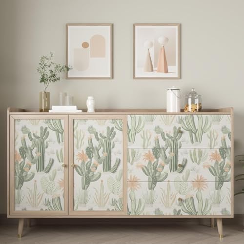 Laatse Light Cactus Floral Peel and Stick Wallpaper 17.5" x 118" - Image 3