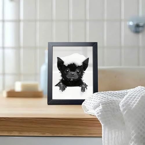 Funny Bat Bathroom Wall Art, Gothic Farmhouse Bat Wall Decor Painting, Humorous - Image 3