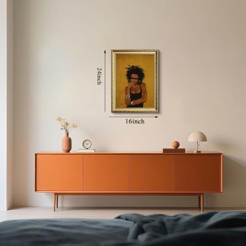 Gold Framed Black Woman Wall Art, Stylish Woman Portrait Print - Image 3