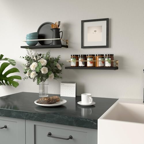 RICHER HOUSE Floating Shelves Bathroom, Small Wall Shelf Over Toilet 2 Set - Image 6