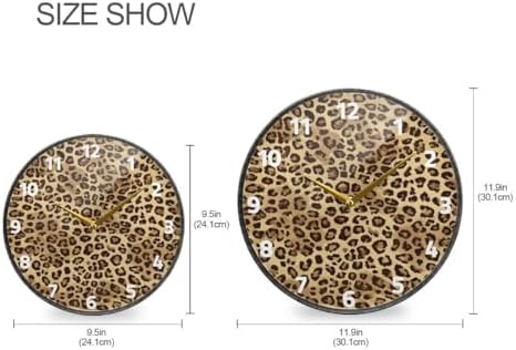 ALAZA Cheetah Leopard Print Animal Skin Wall Clock Battery Operated Silent Non - Image 2