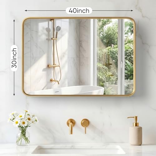 NEWBULIG Bathroom Mirror for Over Sink, 30X40 Inch Wall Vanity Mirror - Image 2