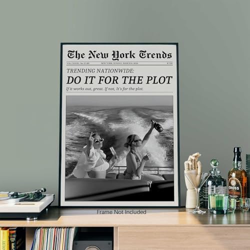 Trendy Newspaper Canvas Wall Art 8x10in Unframed Black And White Prints Fashion - Image 3